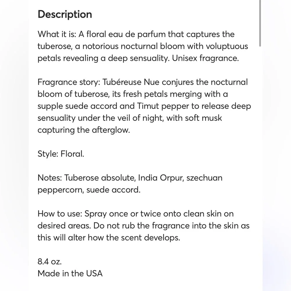 Tom Ford Tubéreuse Nue 250 ml. Eau de Parfum - Picture 5 of 5